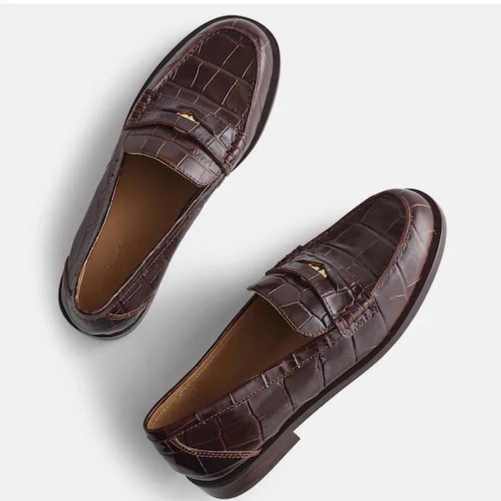 MADEWELL  The Grayson MOC CROC‎ Penny Loafer NR855